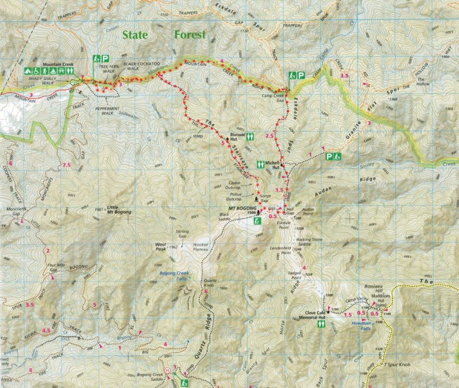 Australia, Victoria, High Country, Mount Bogong Conquestathon: Mount Bogong Circuit via Staircase Spur and Eskdale Spur , , 