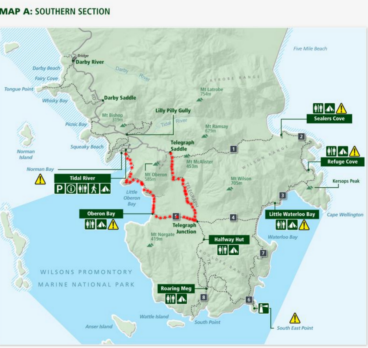 Australia, Victoria, Gippsland, Wilsons Prom Overnight Hike: from Tidal River to Oberon Bay and back, , 