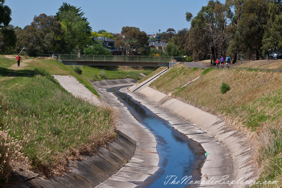 Australia, Victoria, Melbourne, Cycling from Roxburg Park to City via Broadmeadows Valley, Moonee Ponds and Capital City Trails, , 