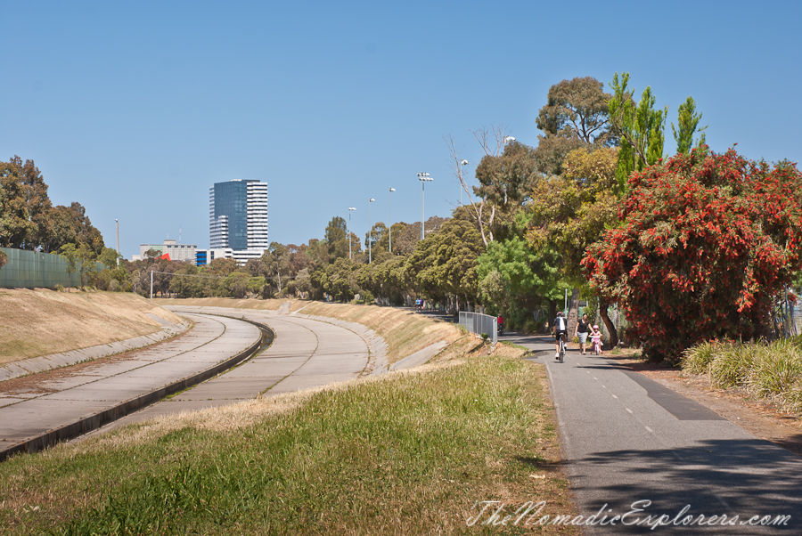 Australia, Victoria, Melbourne, Cycling from Roxburg Park to City via Broadmeadows Valley, Moonee Ponds and Capital City Trails, , 