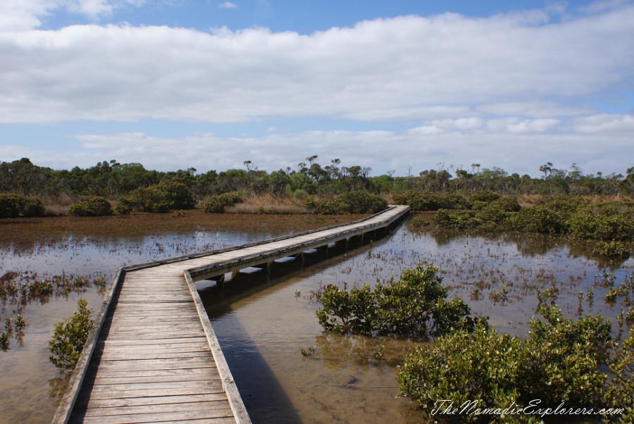 Australia, Victoria, Gippsland, From Foster to Port Albert: Bird Hide, WindFarm, Agness Falls, Old Port Trail, , 