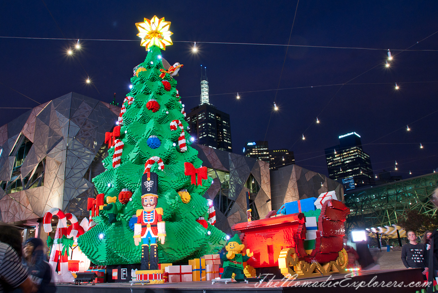 Australia, Victoria, Melbourne, Christmas Decorations In Melbourne - Evening Walk, , 