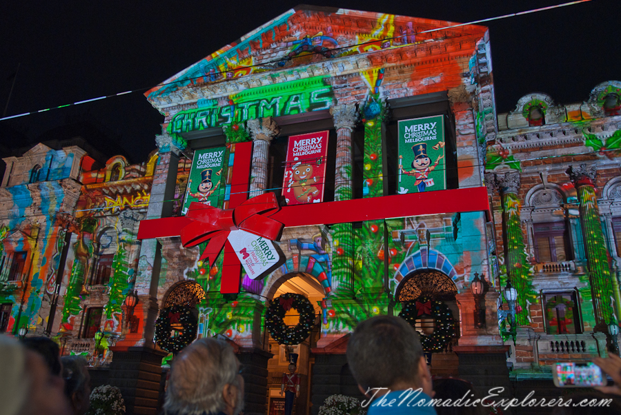 Australia, Victoria, Melbourne, Christmas Decorations In Melbourne - Evening Walk, , 