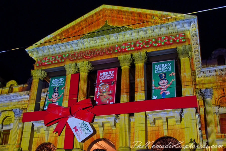 Australia, Victoria, Melbourne, Christmas Decorations In Melbourne - Evening Walk, , 