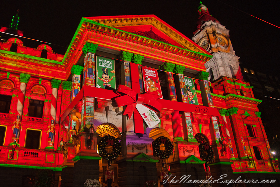 Australia, Victoria, Melbourne, Christmas Decorations In Melbourne - Evening Walk, , 