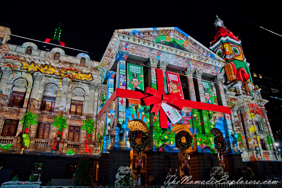 Australia, Victoria, Melbourne, Christmas Decorations In Melbourne - Evening Walk, , 