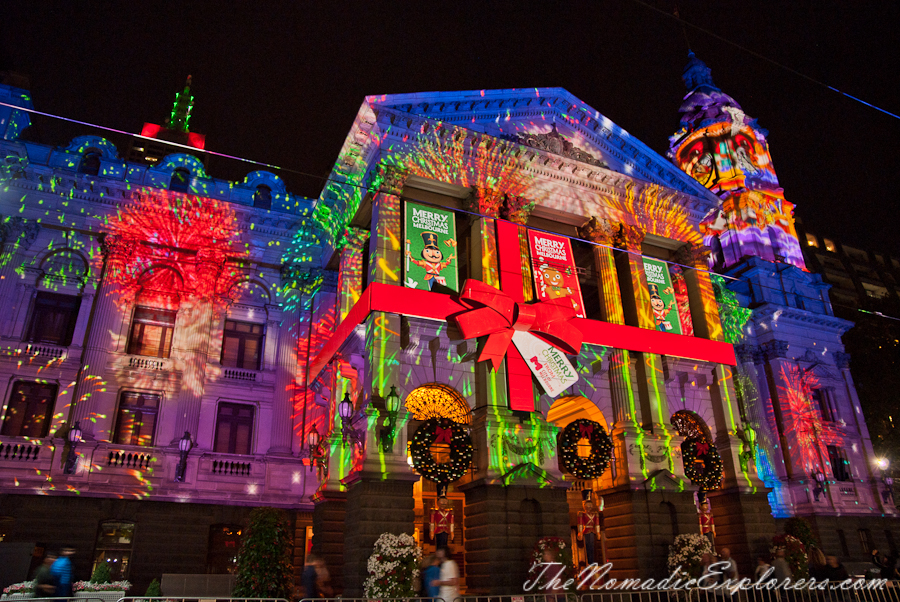 Australia, Victoria, Melbourne, Christmas Decorations In Melbourne - Evening Walk, , 