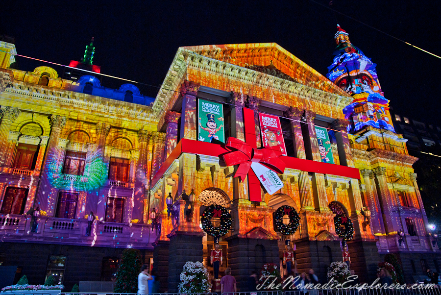 Australia, Victoria, Melbourne, Christmas Decorations In Melbourne - Evening Walk, , 