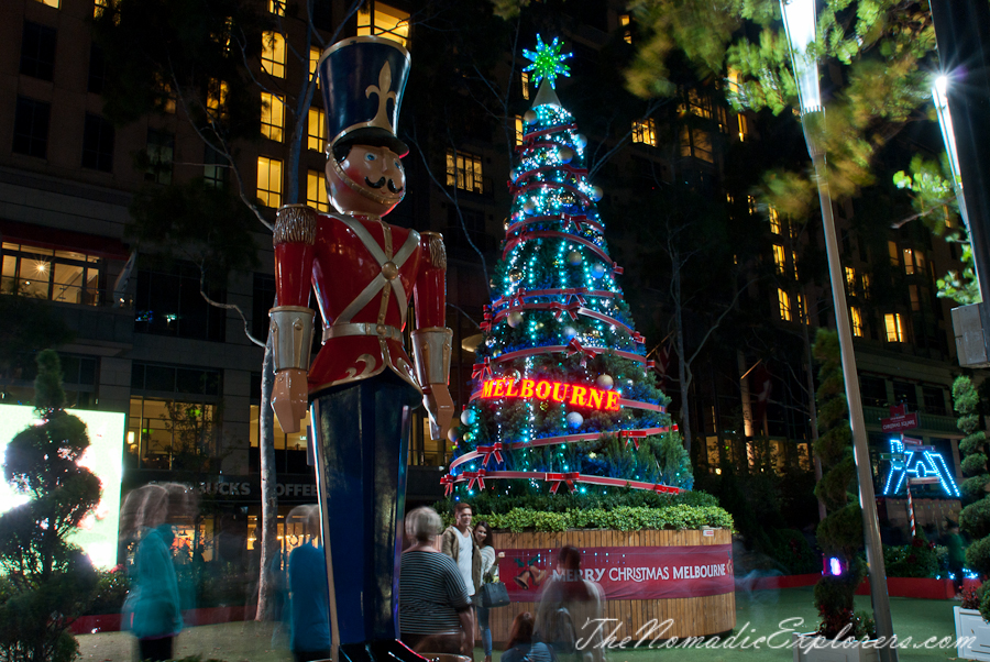 Australia, Victoria, Melbourne, Christmas Decorations In Melbourne - Evening Walk, , 